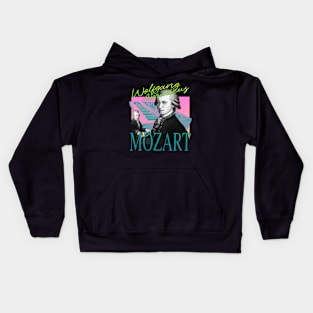 Wolfgang Amadeus Mozart - Retro 80's Synth Band Neon Aesthetic Kids Hoodie